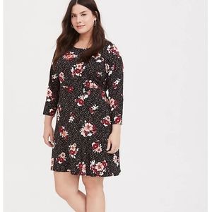 Torrid Black Floral Dress